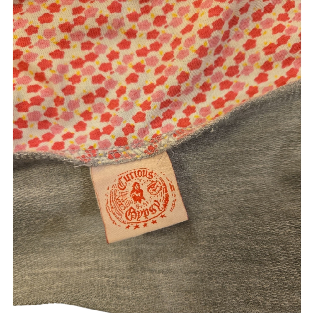 Vintage Gray and Pink Puff Sleeve Cap Sweatshirt - Picture 7 of 8